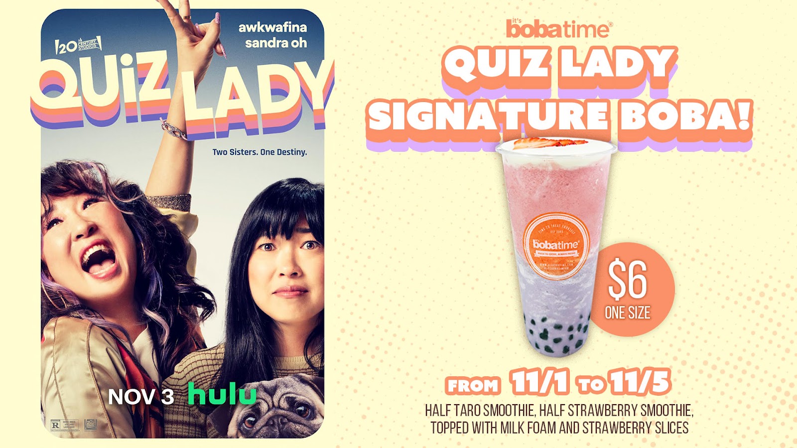 It’s Boba Time Is Giving Away Free Boba In Collaboration With “Quiz Lady”