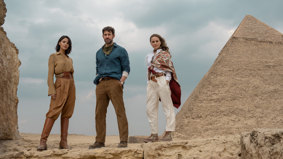 Natalie Portman, John Krasinski, and Eiza Gonzalez stars in "Fountain of Youth", premiereing on Apple TV+ on May 23